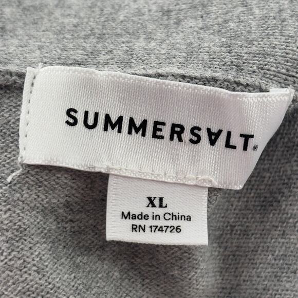 Summersalt Gray Two Tone Cotton Cashmere Cardigan Sweater - Picture 10 of 12